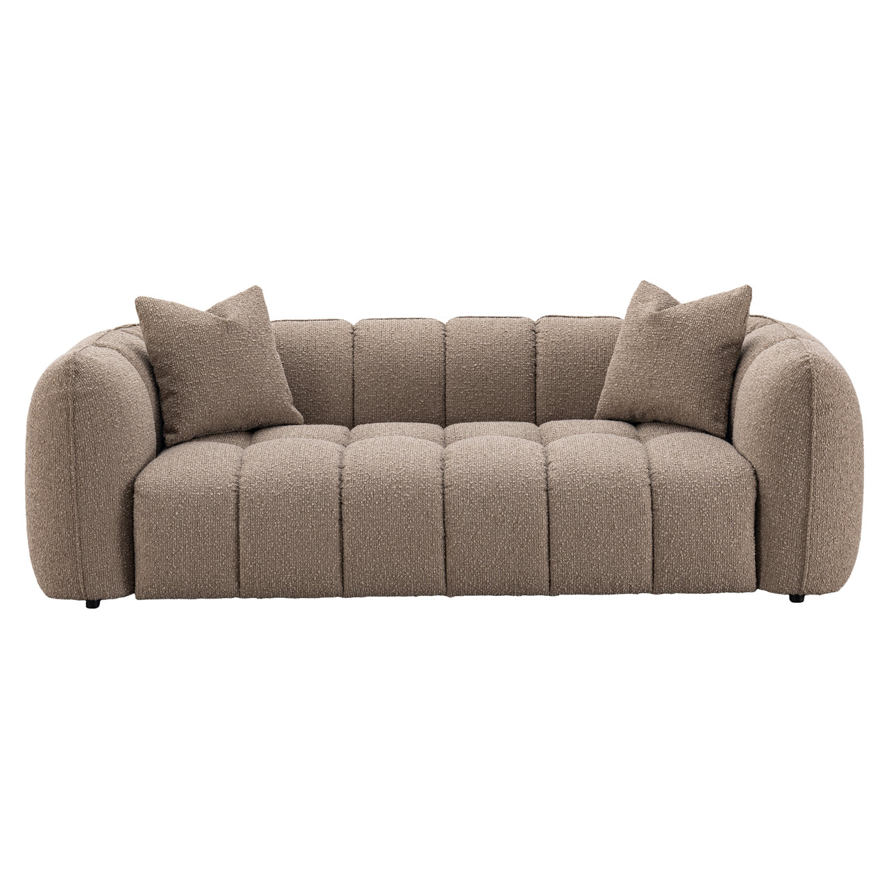 Hogan-Sofa in Mocca, klobiger Dreisitzer, schwer entflammbar