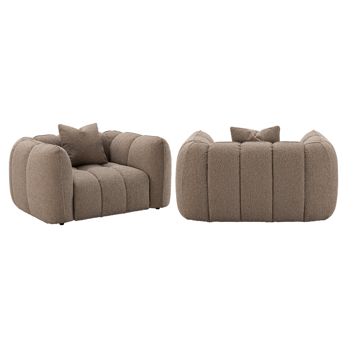 Fauteuil lounge Hogan mocca chunky ignifugé