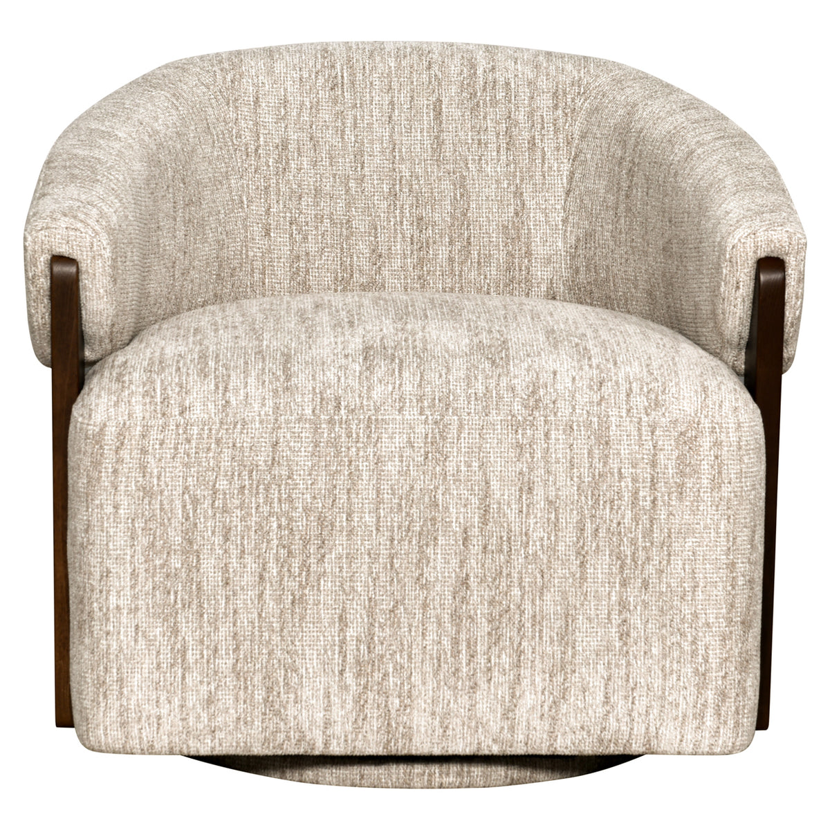 Fauteuil lounge Marina naturel en tissu Softweave pivotant ignifugé