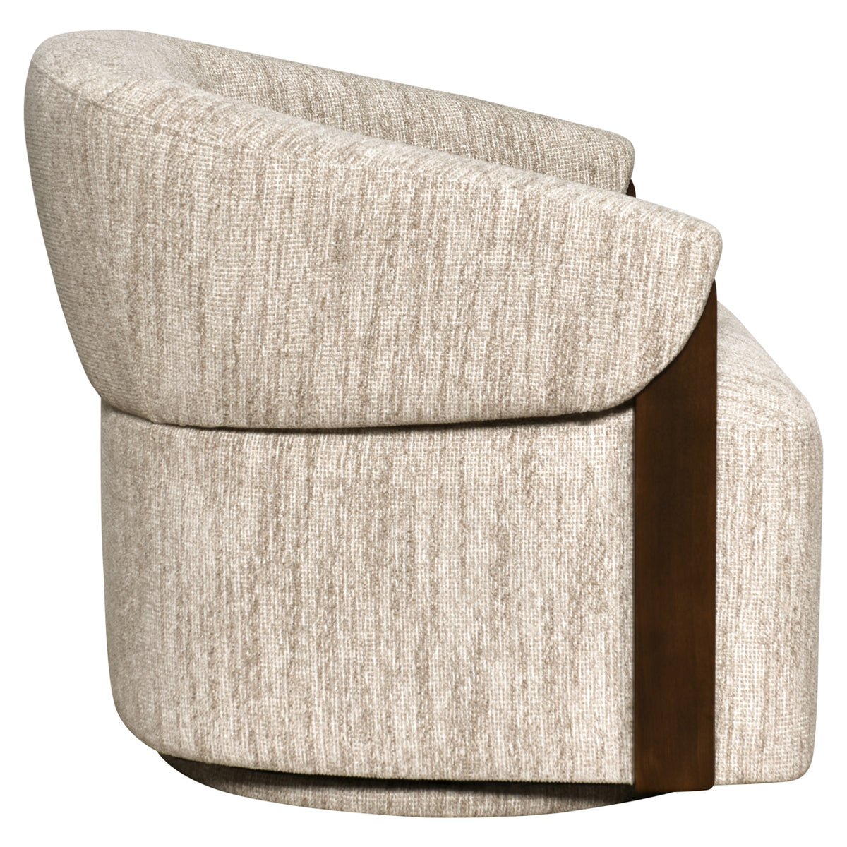 Fauteuil lounge Marina naturel en tissu Softweave pivotant ignifugé