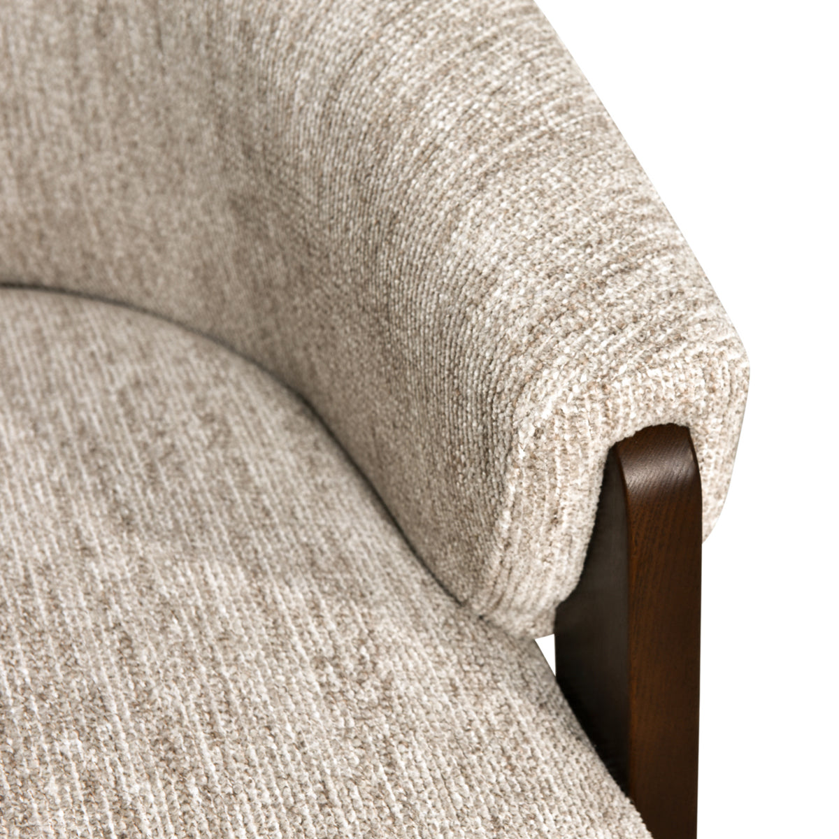 Fauteuil lounge Marina naturel en tissu Softweave pivotant ignifugé