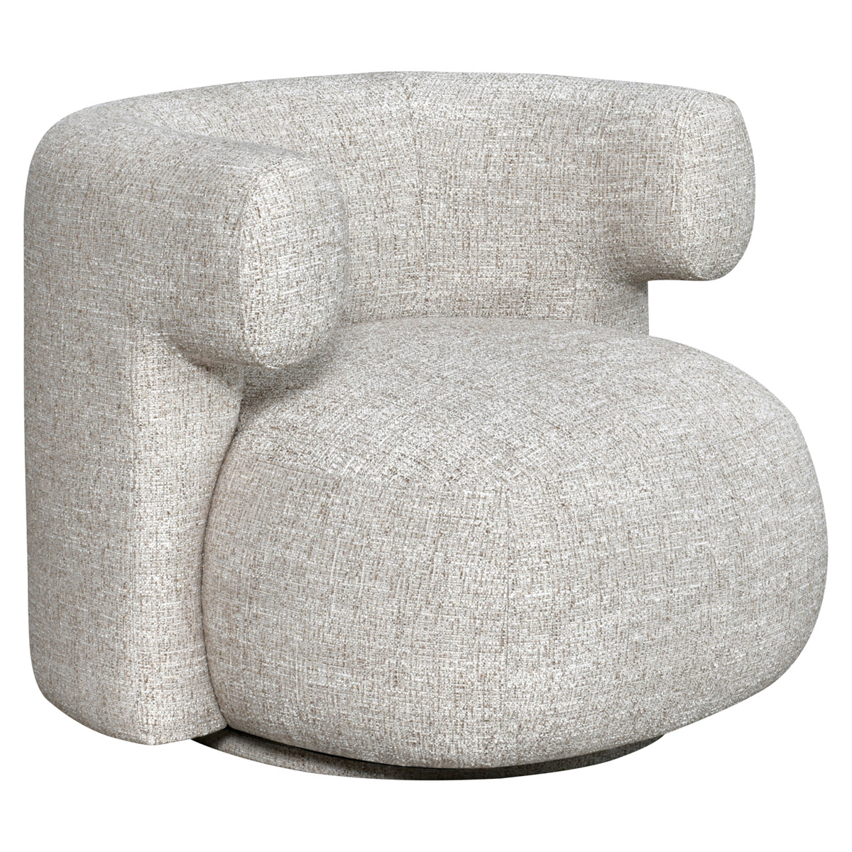 Talley cream tweed swivel lounge chair