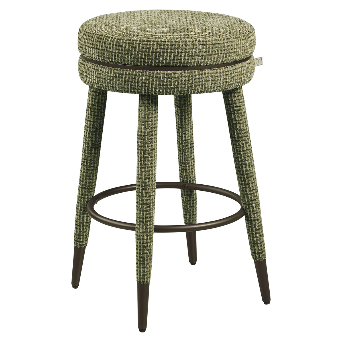Counter chair Tenashar green blockweave swivel