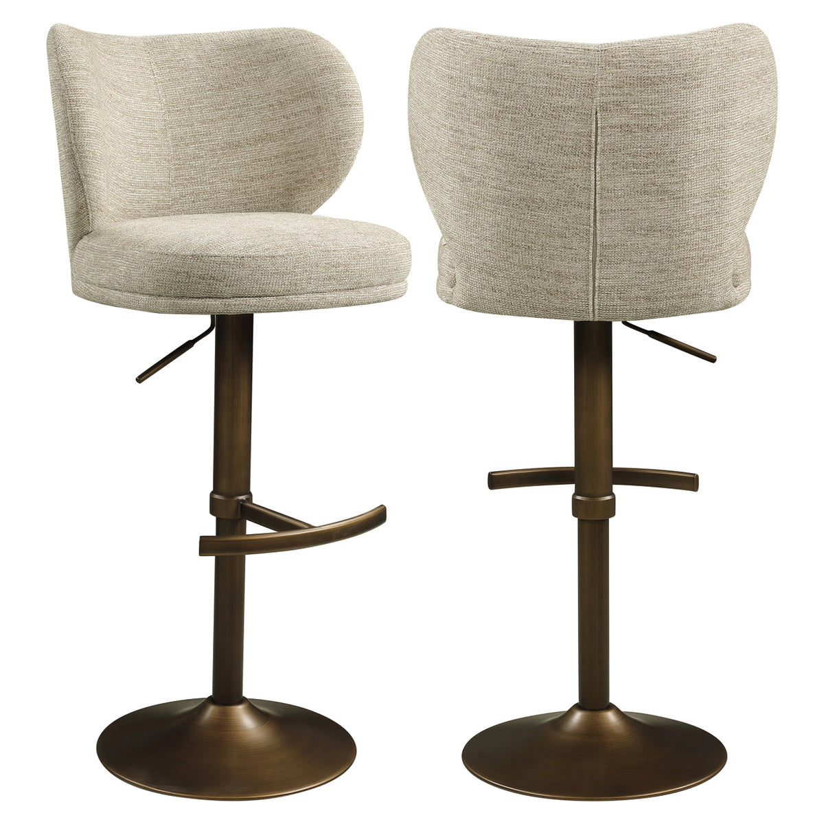 Chaise de bar Amely natural softweave pivotante