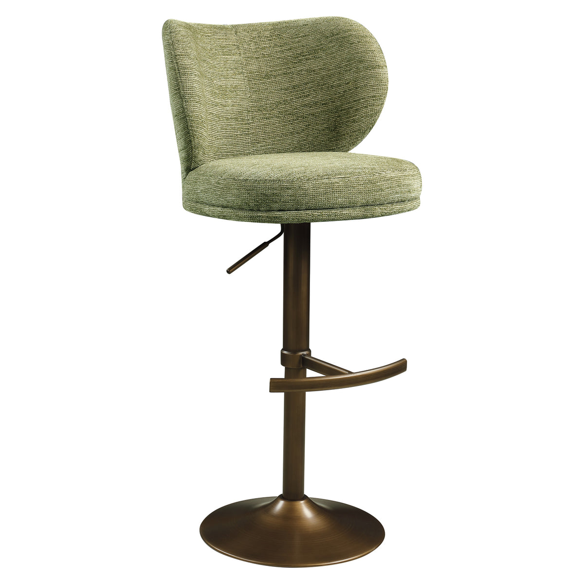Chaise de bar Amely pistache softweave pivotante