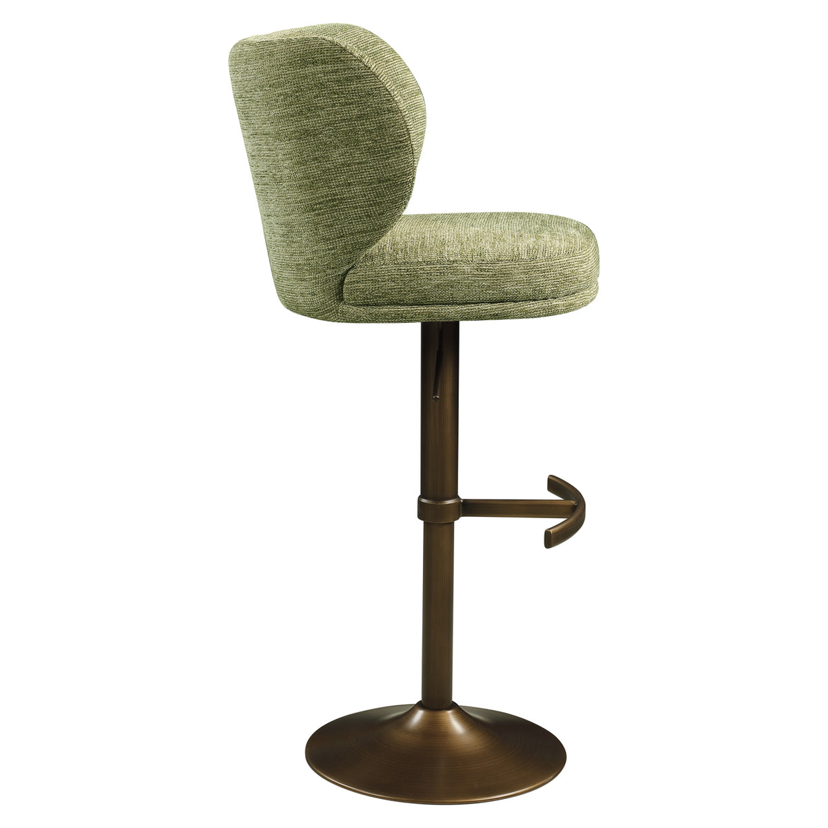 Bar stool Amely pistachio softweave swivel