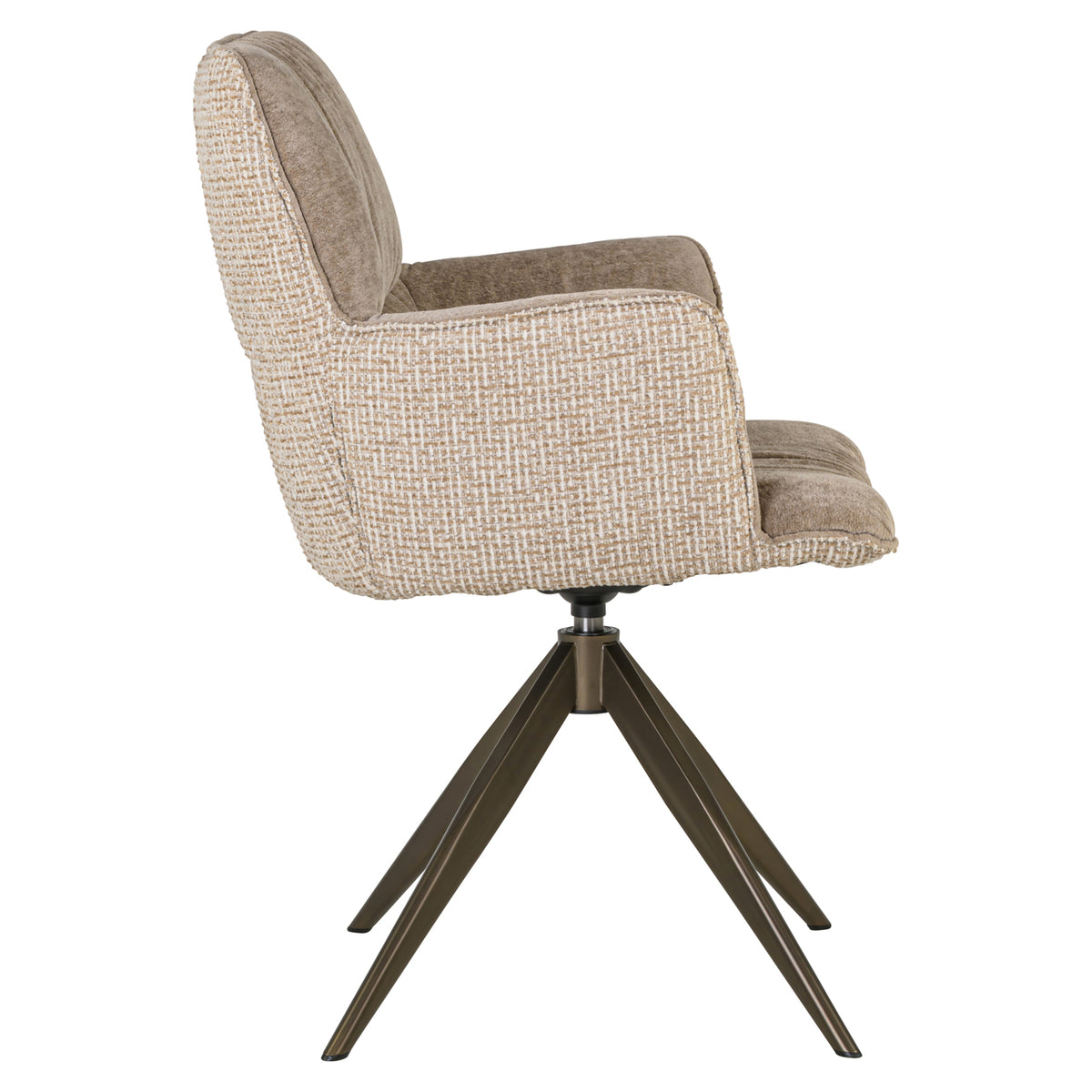 Chaise de salle à manger Chase cream blockweave pivotante