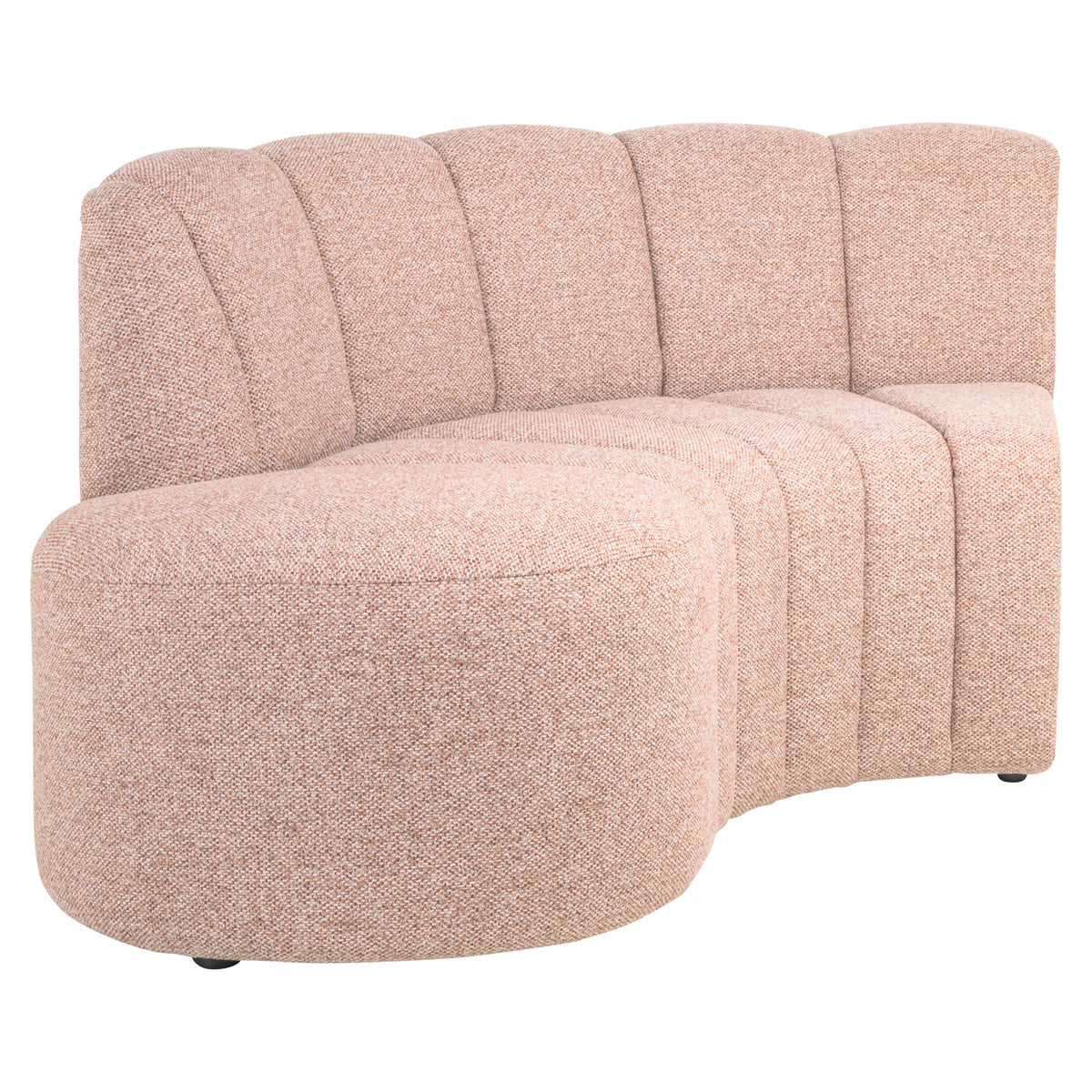 Dining bench Landmark customized open end left round - fully upholstered