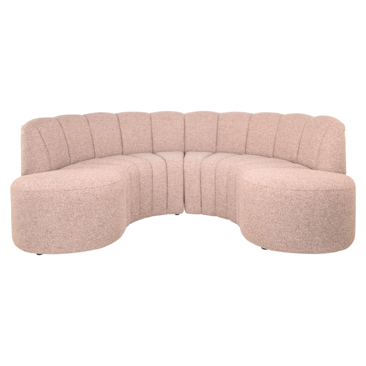 Banquette de salle à manger Landmark personnalisée, extrémité ouverte droite arrondie - entièrement rembourrée