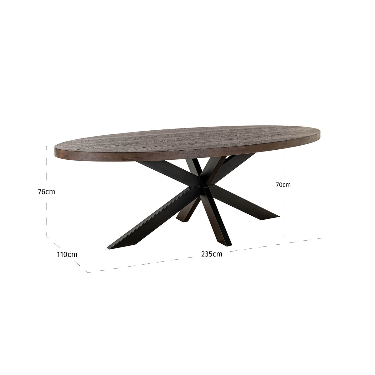 Table à manger Watson Dark brown/black 235