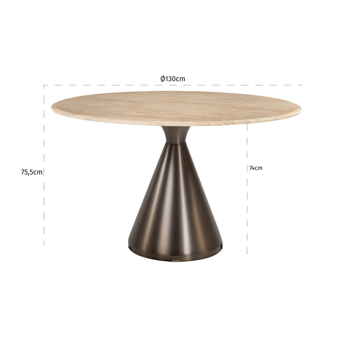 Table à manger Montgommery beige 130Ø