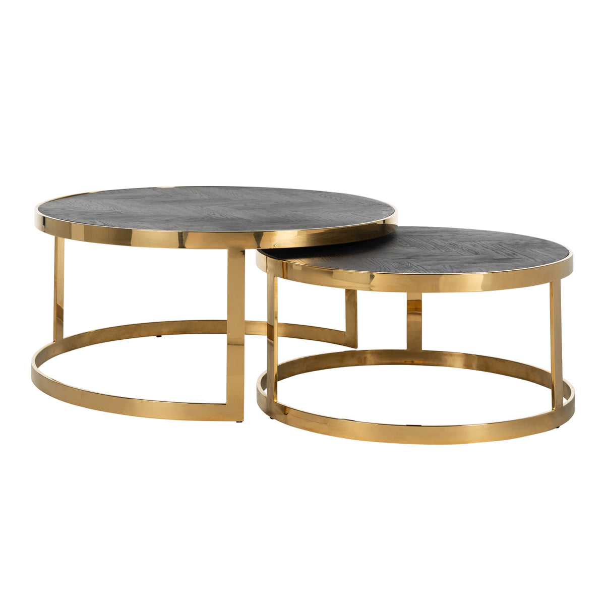 Blackbone Gold black rustic coffee table (Set of 2)