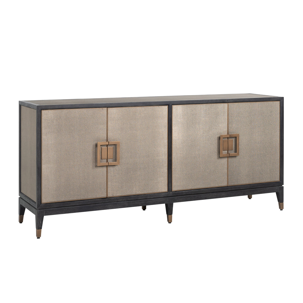 Dressoir Bloomville brass shagreen 4-doors