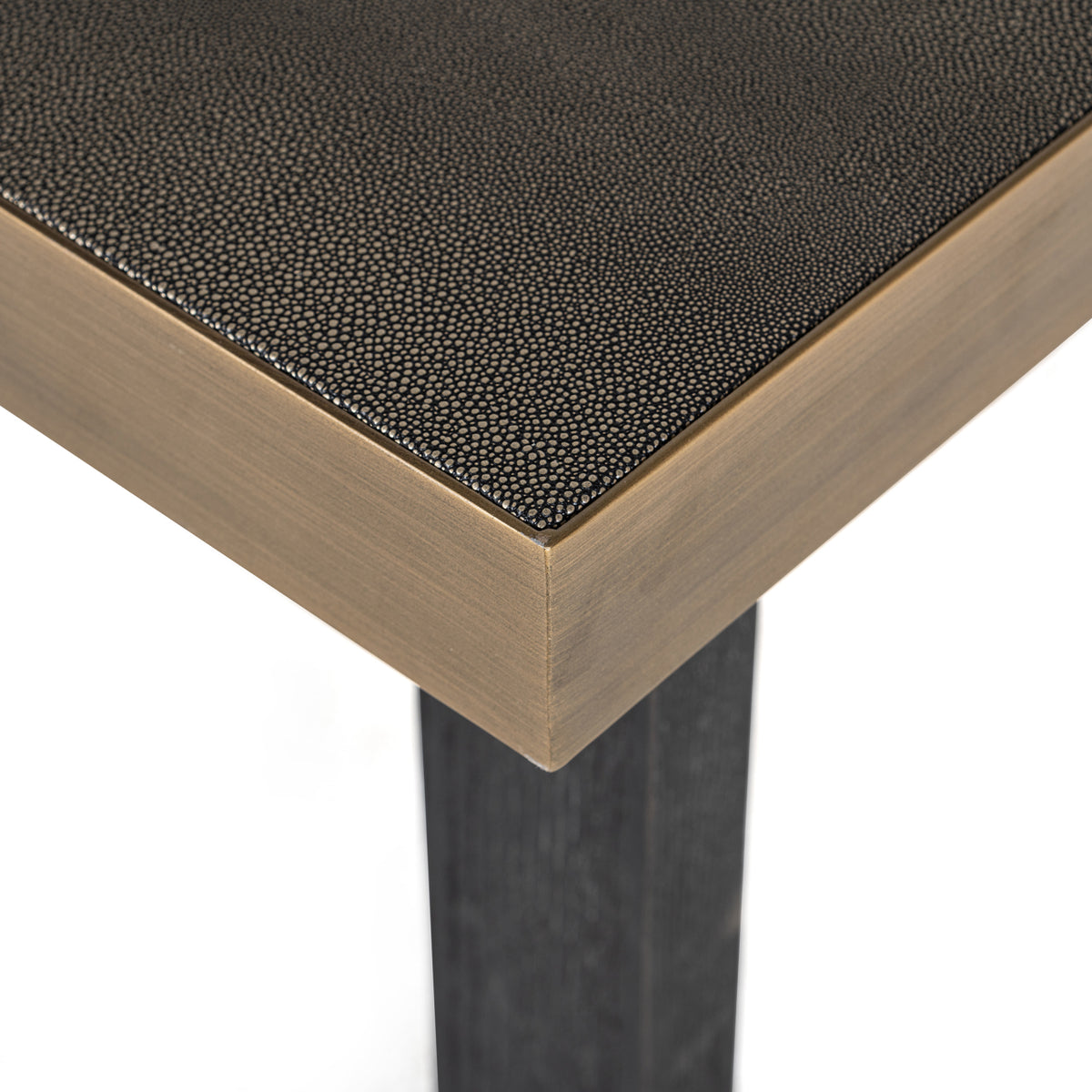 Table à manger Bloomville brass shagreen avec plateau en verre 230