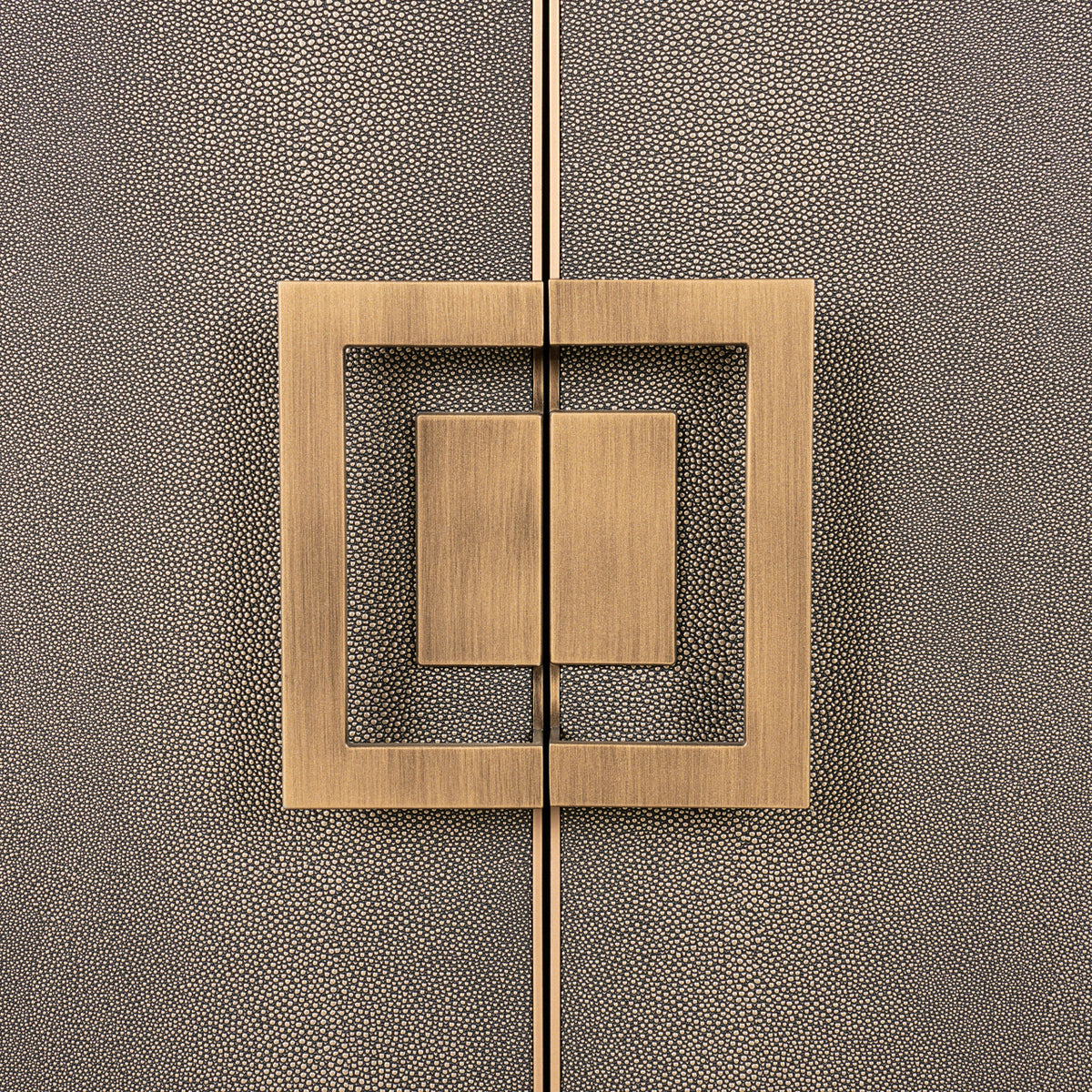 Sideboard Bloomville aus Messing und Shagreen mit 2 Türen