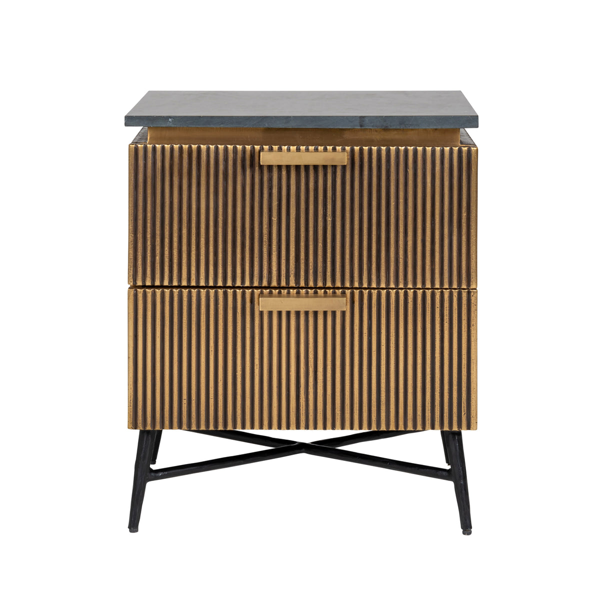 Ironville bedside table gold