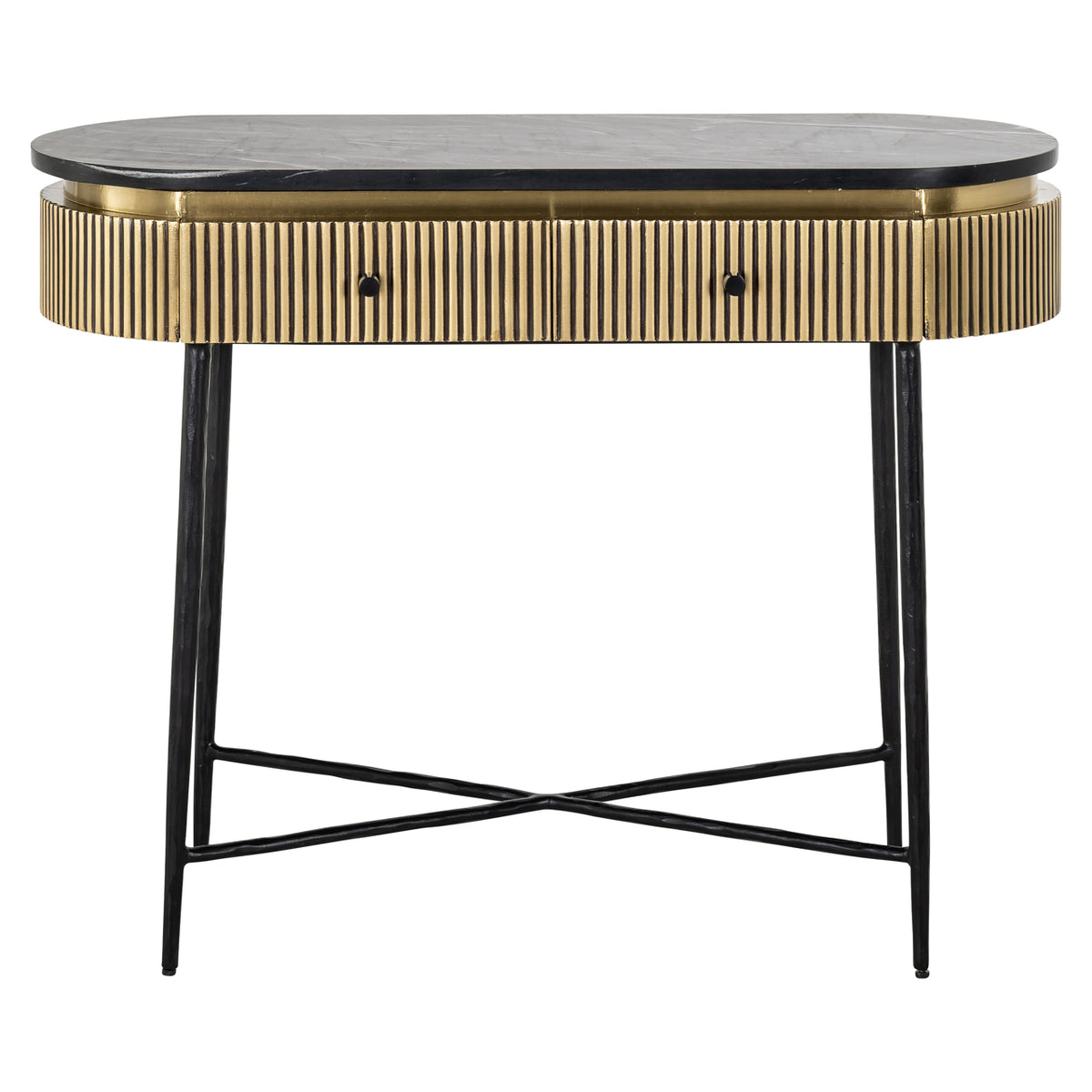 Konsole Ironville gold 2-Schubladen