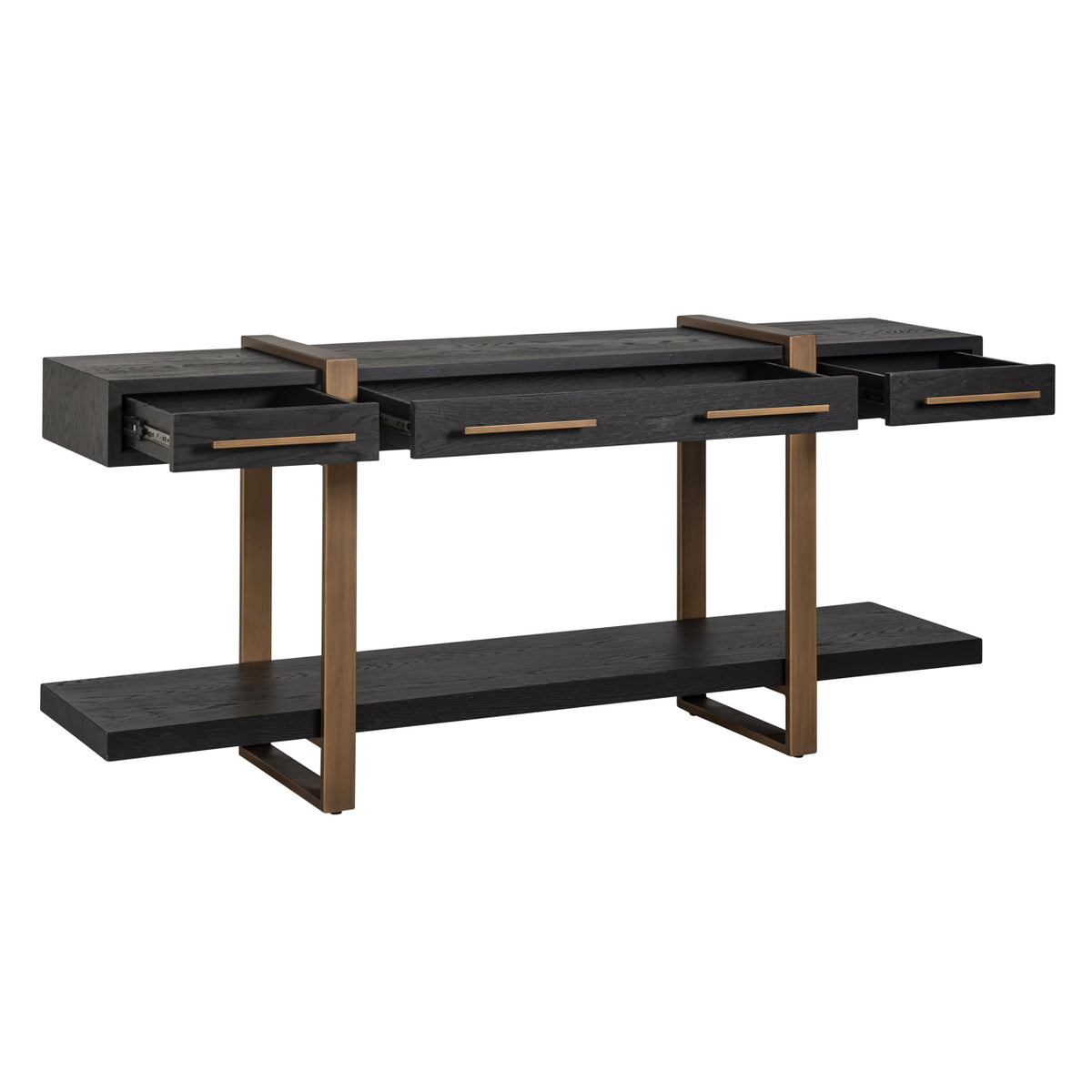 Console Cambon dark coffee 3-drawers