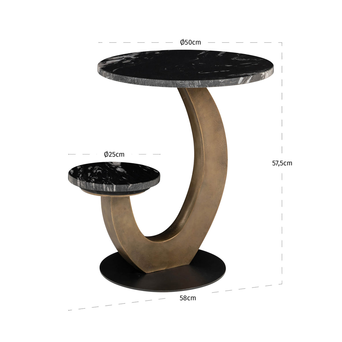 Bijzettafel Tibby black
