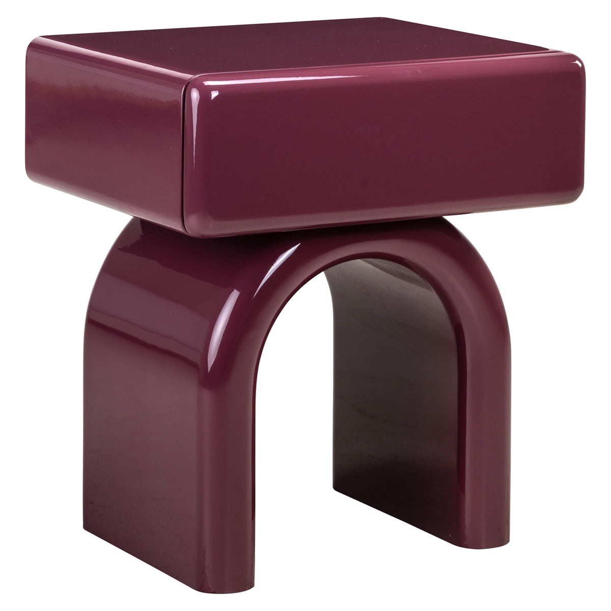 Bennet burgundy 1-drawer bedside table