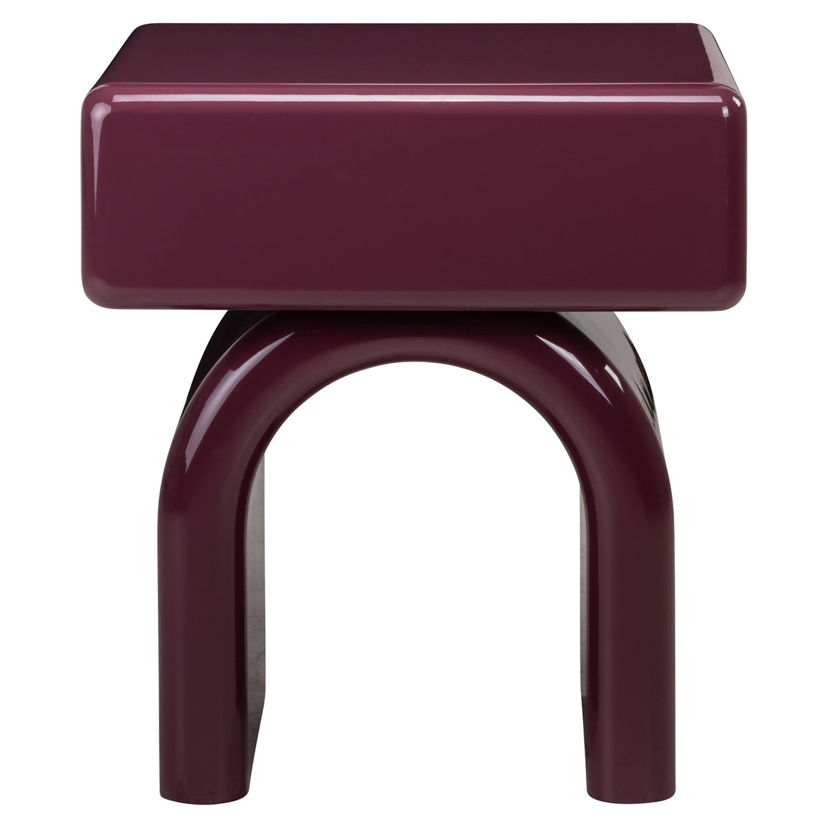 Bennet burgundy 1-drawer bedside table