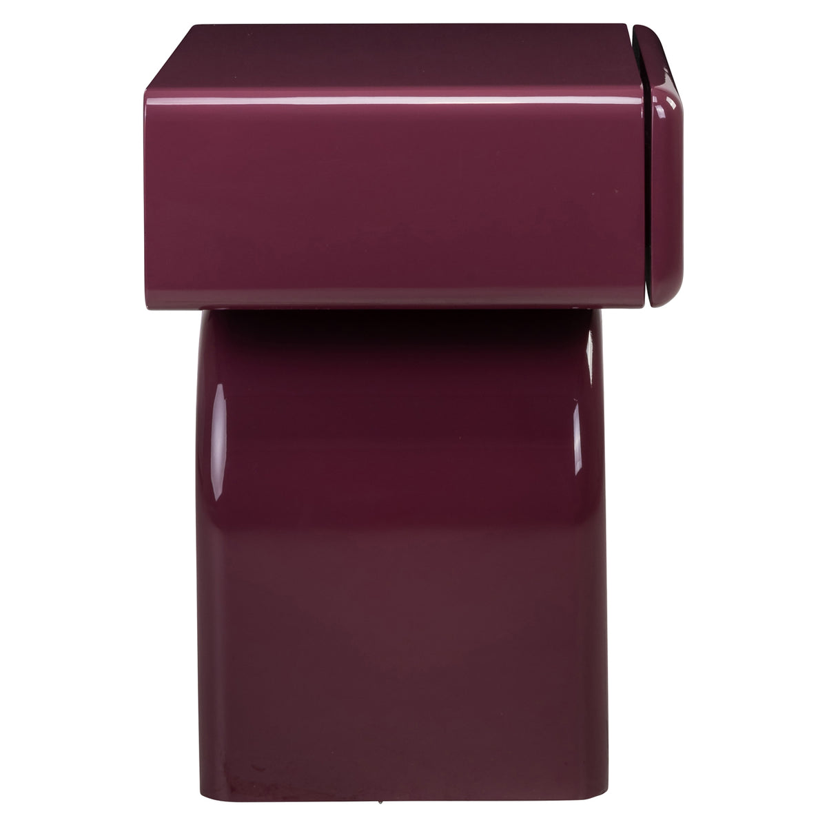 Bennet burgundy 1-drawer bedside table