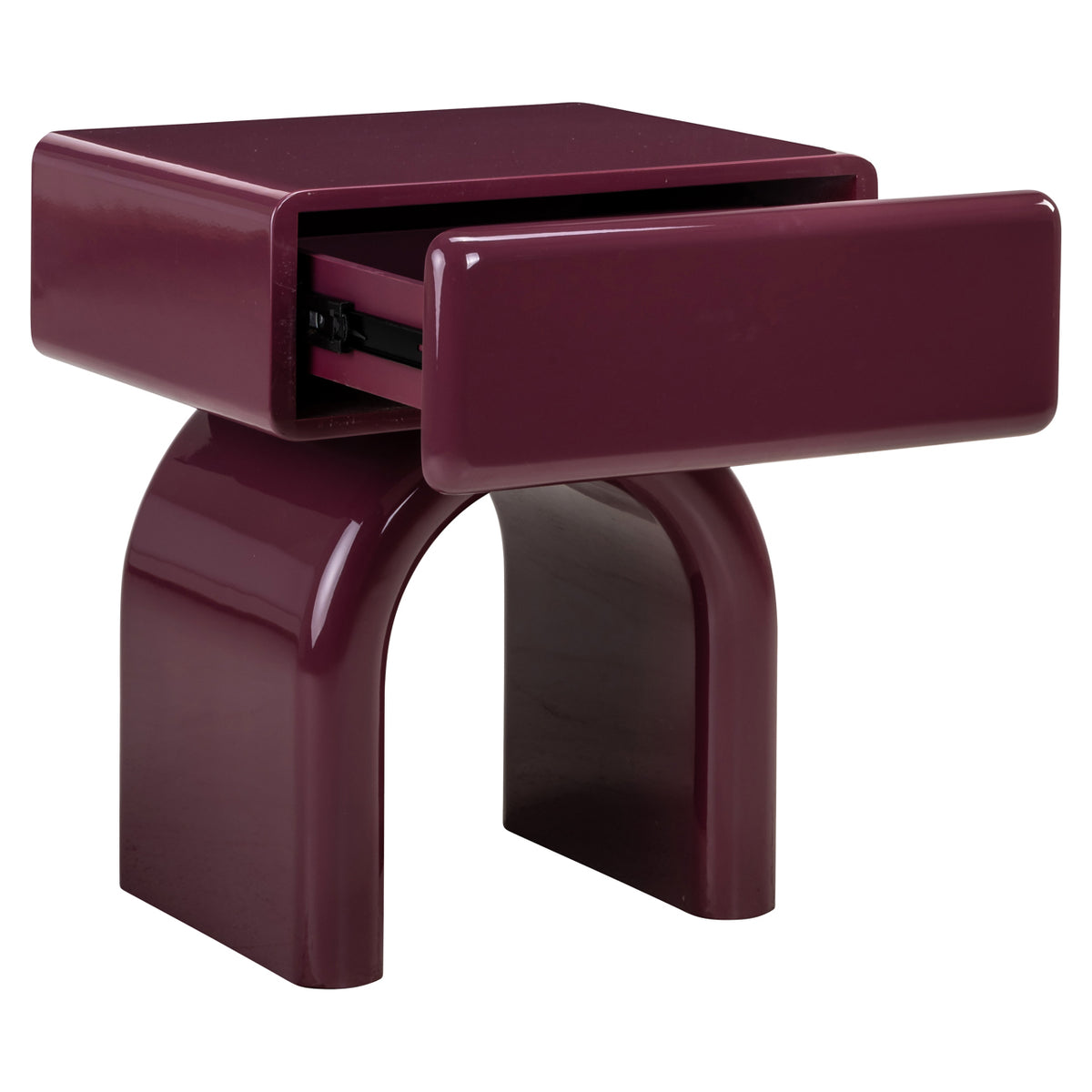 Bennet burgundy 1-drawer bedside table