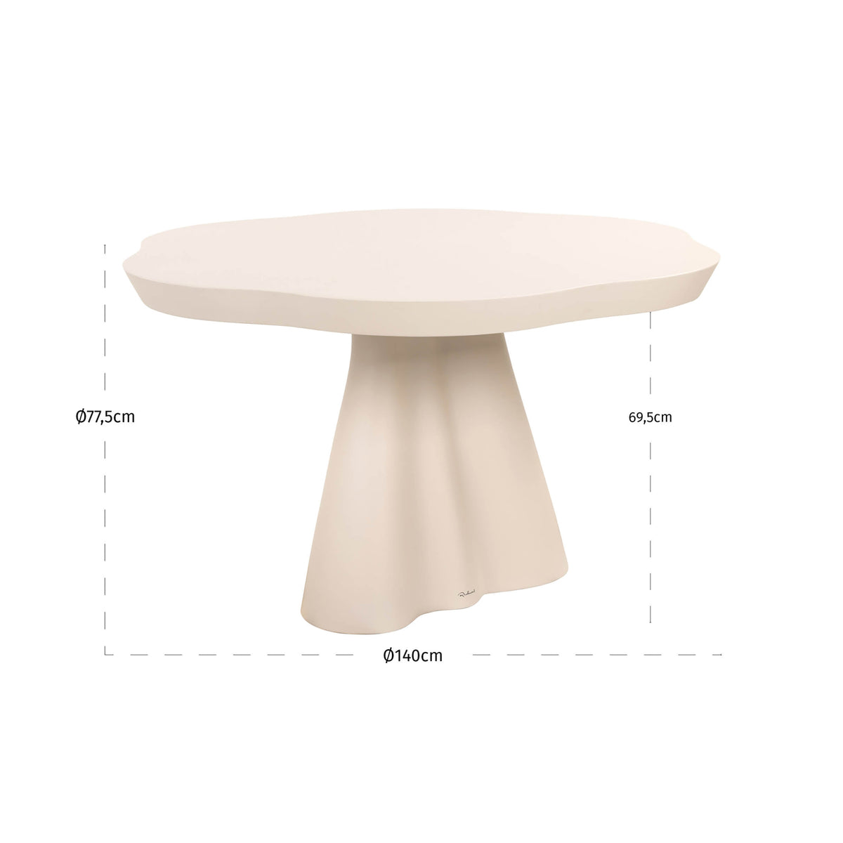 Table à manger d’extérieur Urban Bloom sandstone 140x140
