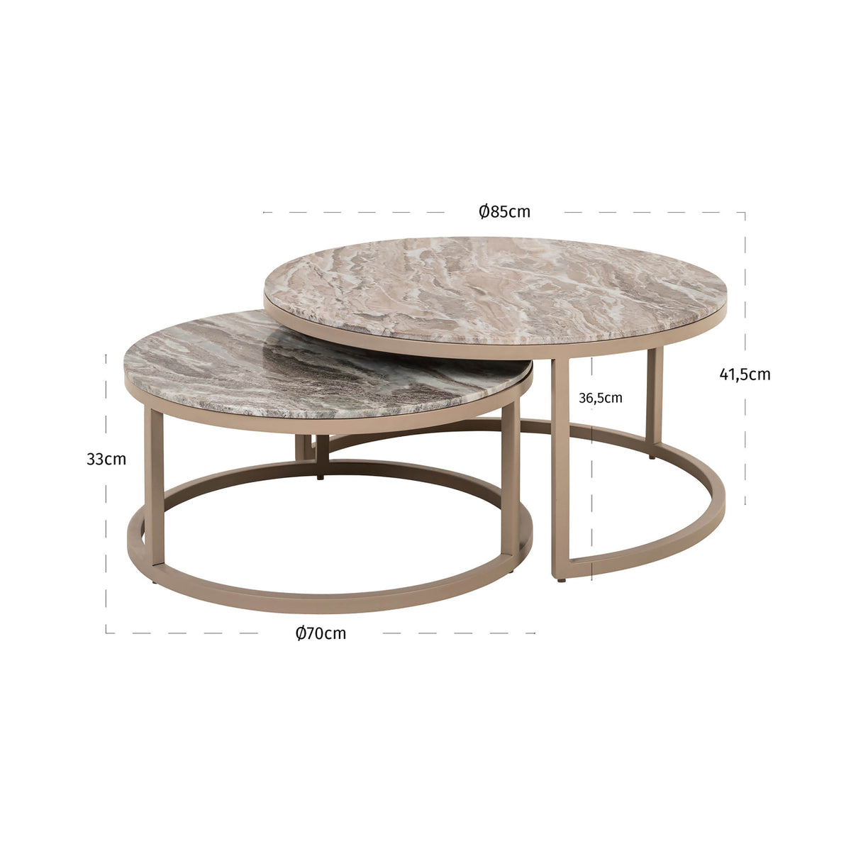 Table basse Fairfax clay (Set of 2)