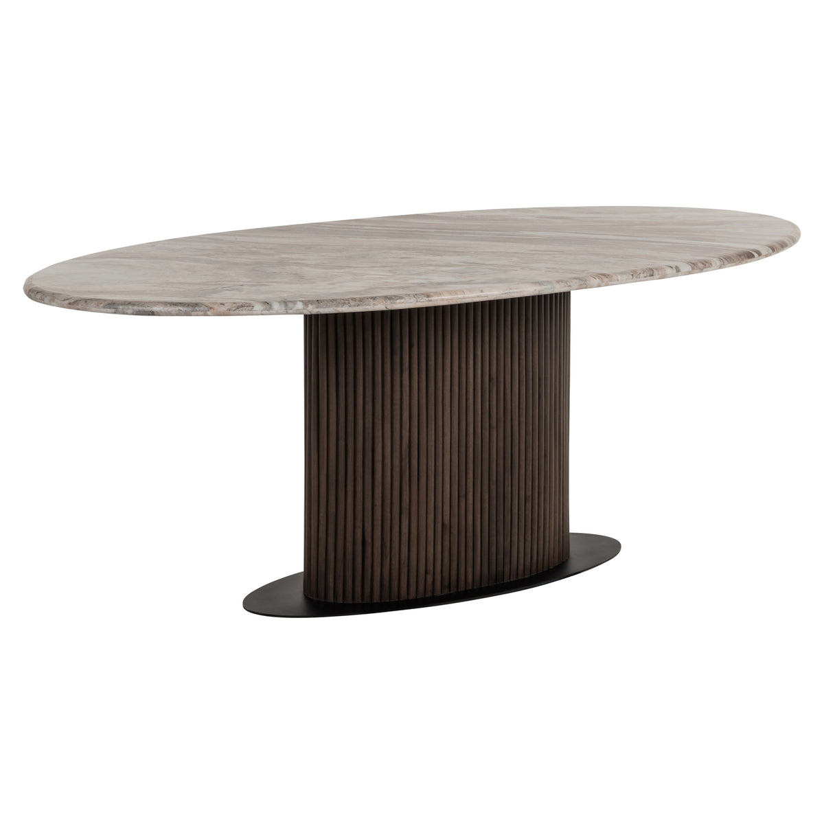 Rashford Blush beige oval dining table 200
