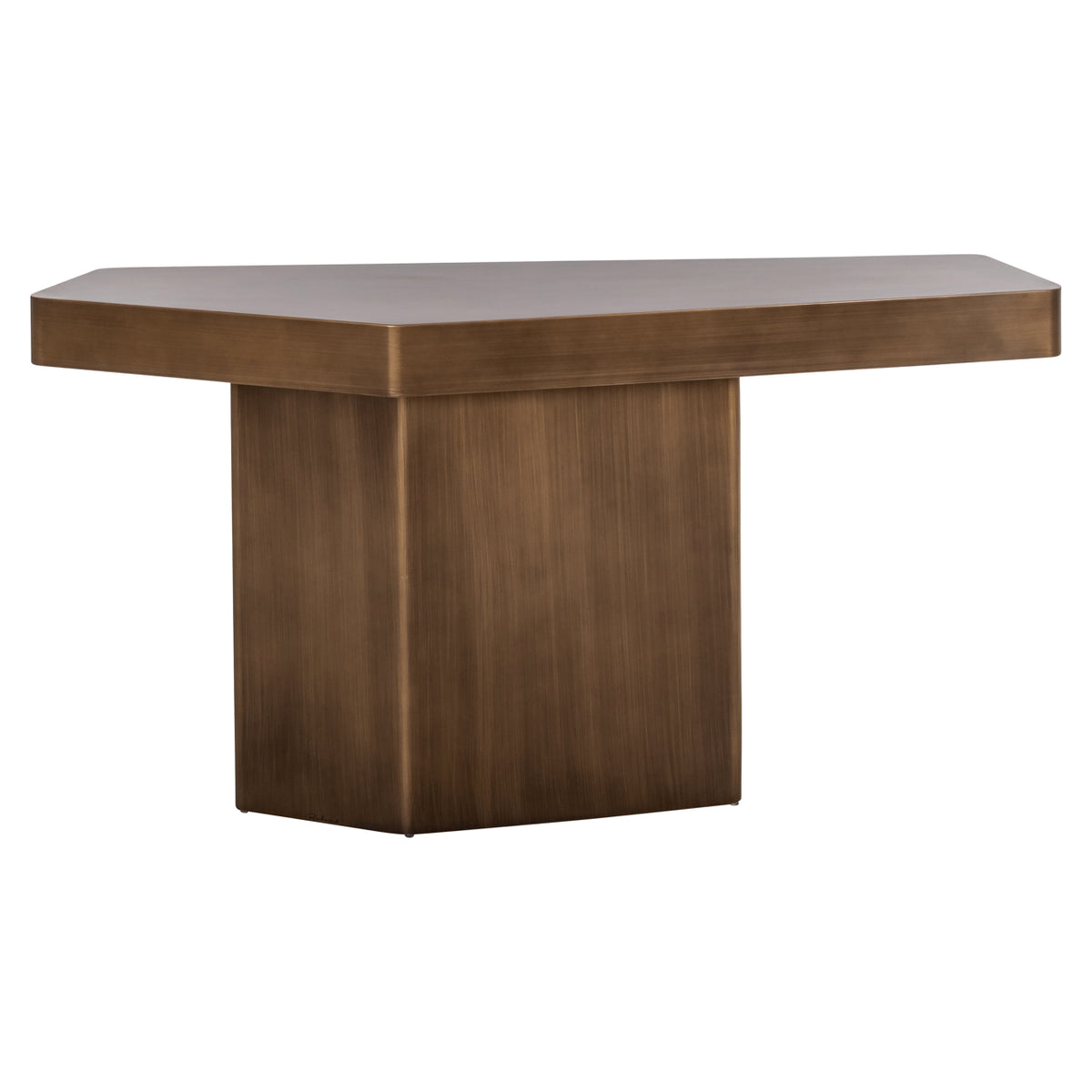 Hexa brushed gold console