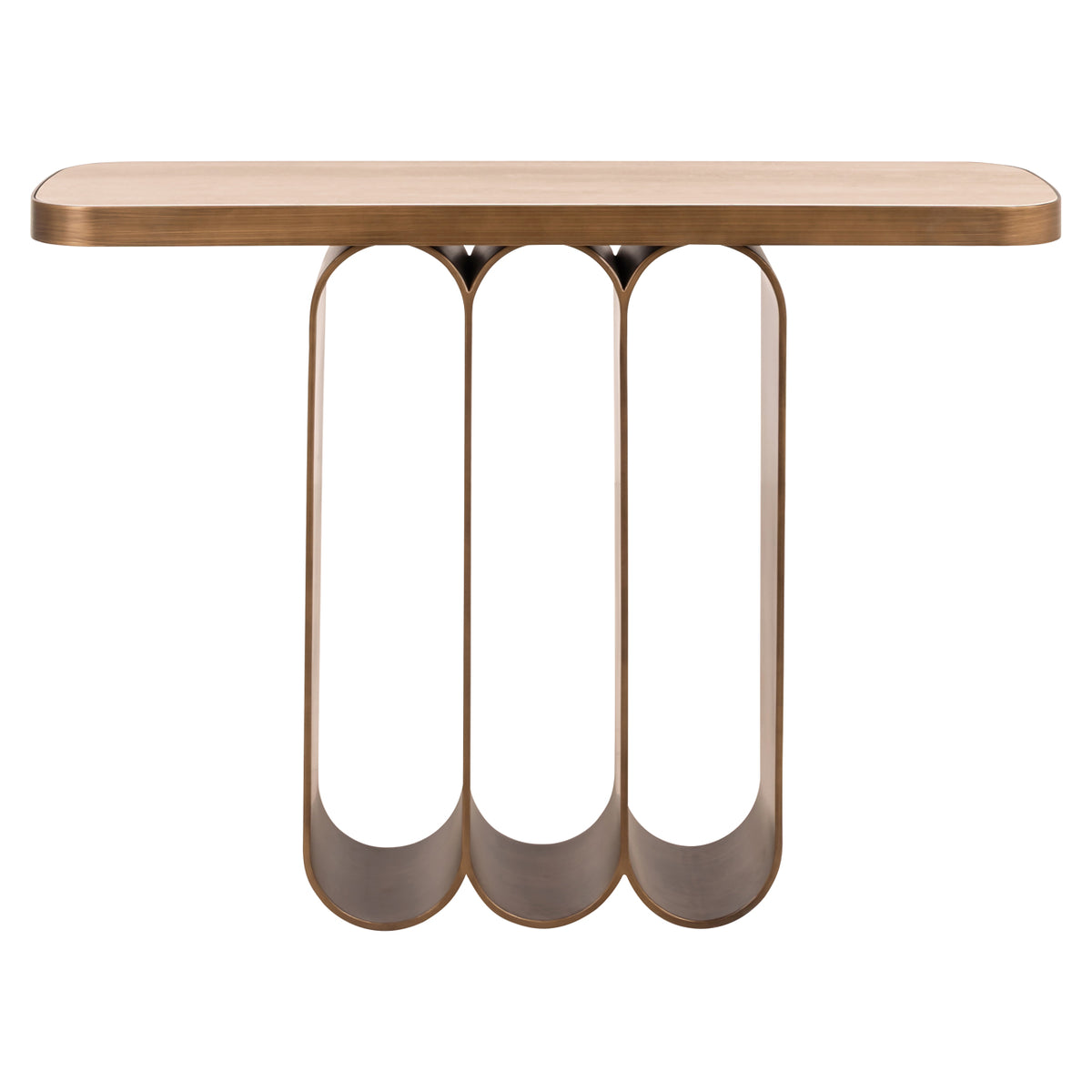 Locarno brushed gold console