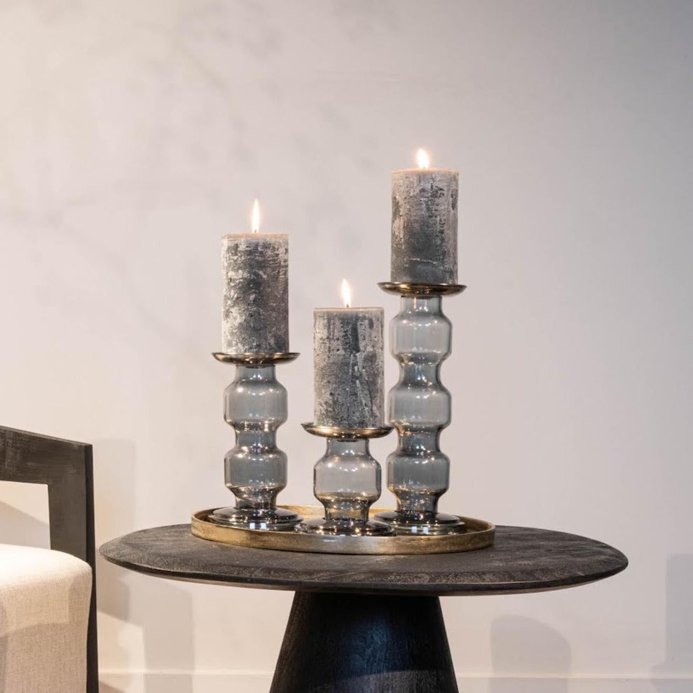 kandelaar MD rolls dekocandle grey luster candle holder