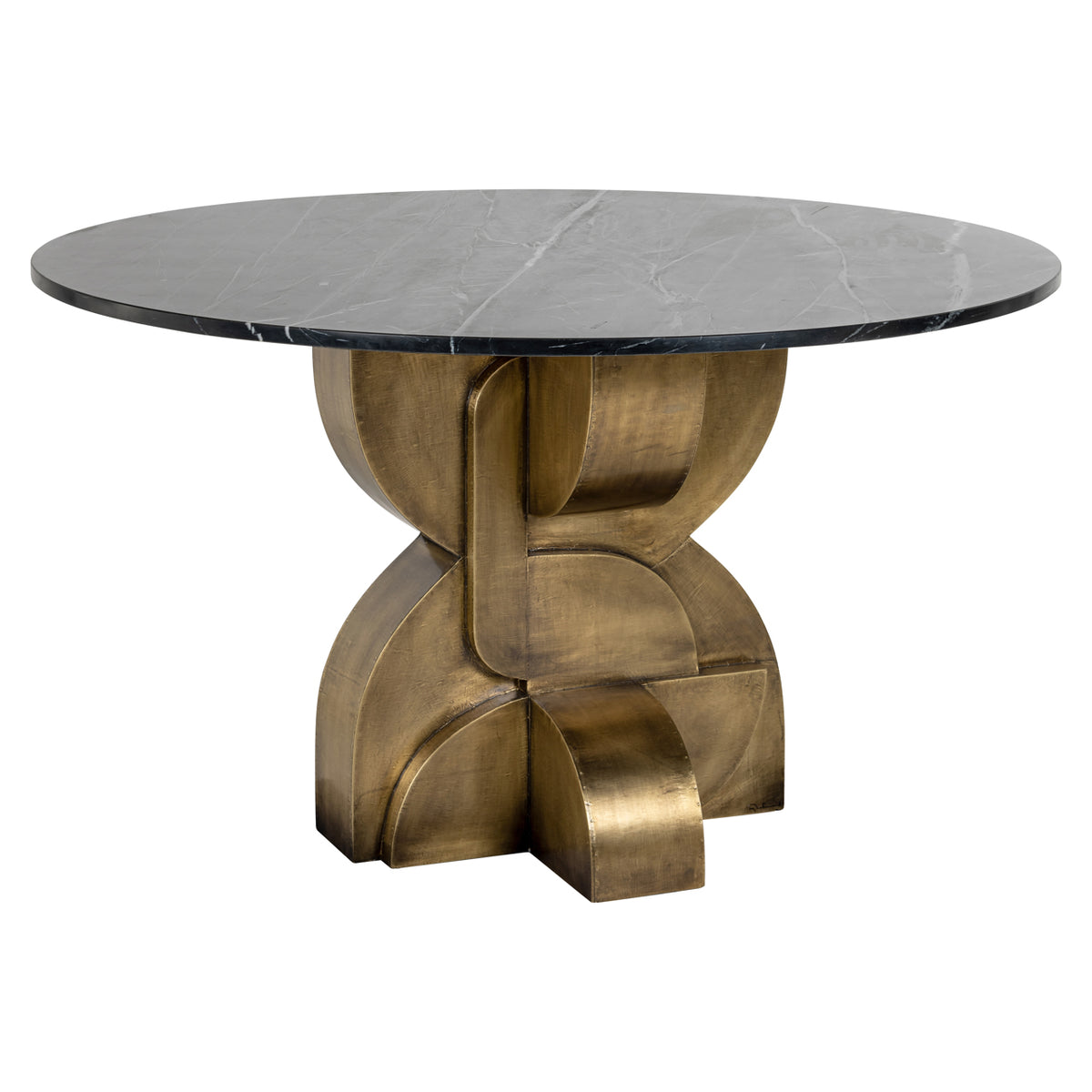 Maddox black/gold dining table 130Ø