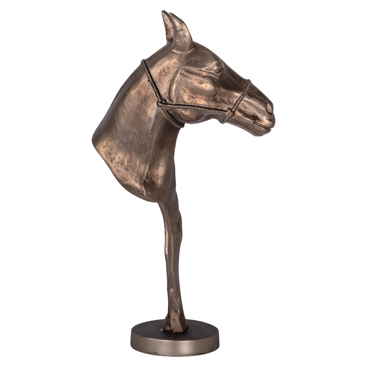Decoratief object Jolly brass antique horse head on stand