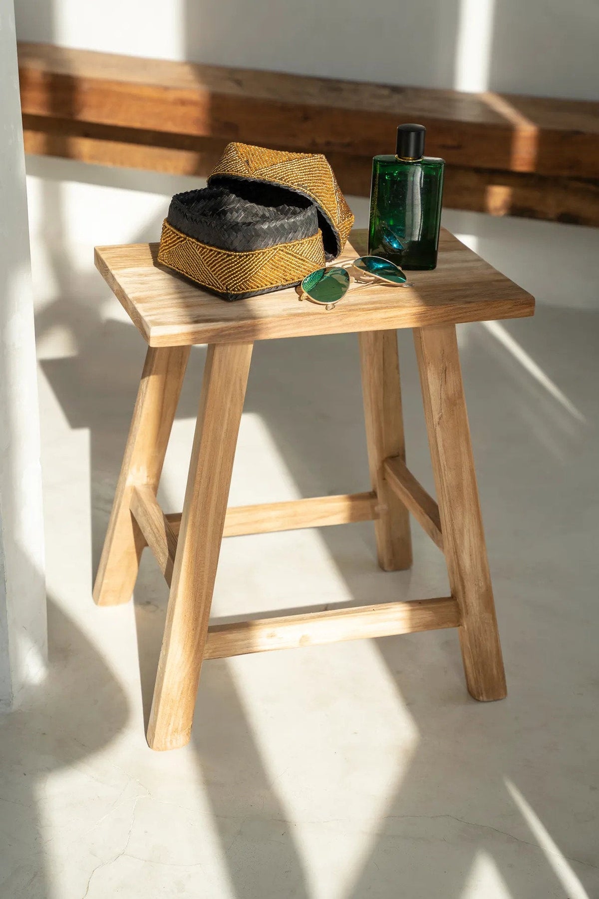 Panier perlé - Doré - L