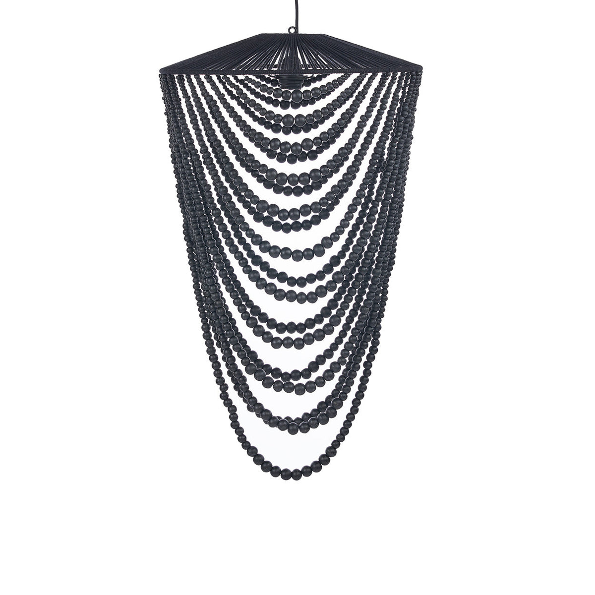 The Wooden Bead Chandelier - Black - L