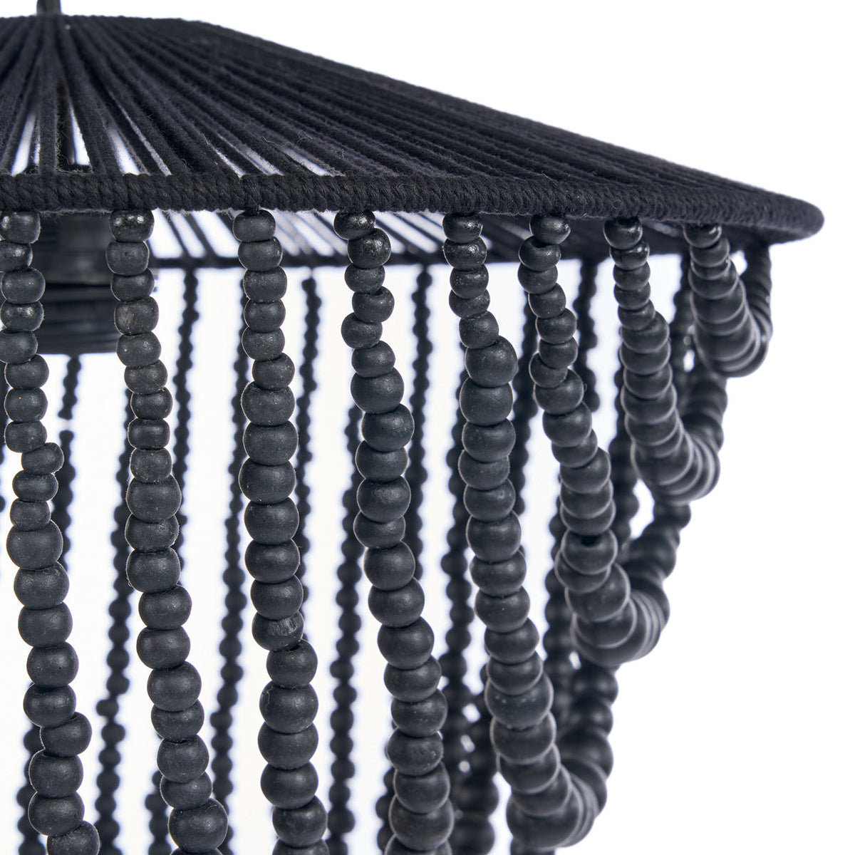 The Wooden Bead Chandelier - Black - L