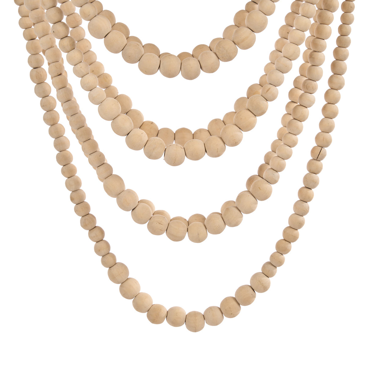 De Wooden Bead-kroonluchter - Naturel - L