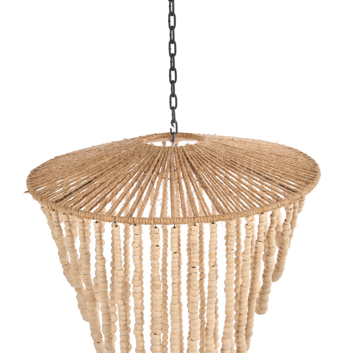 De Wooden Bead-kroonluchter - Naturel - L