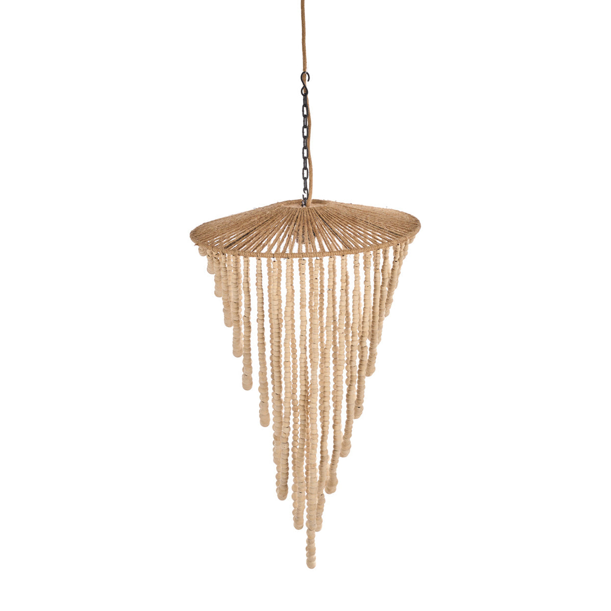 De Wooden Bead-kroonluchter - Naturel - L