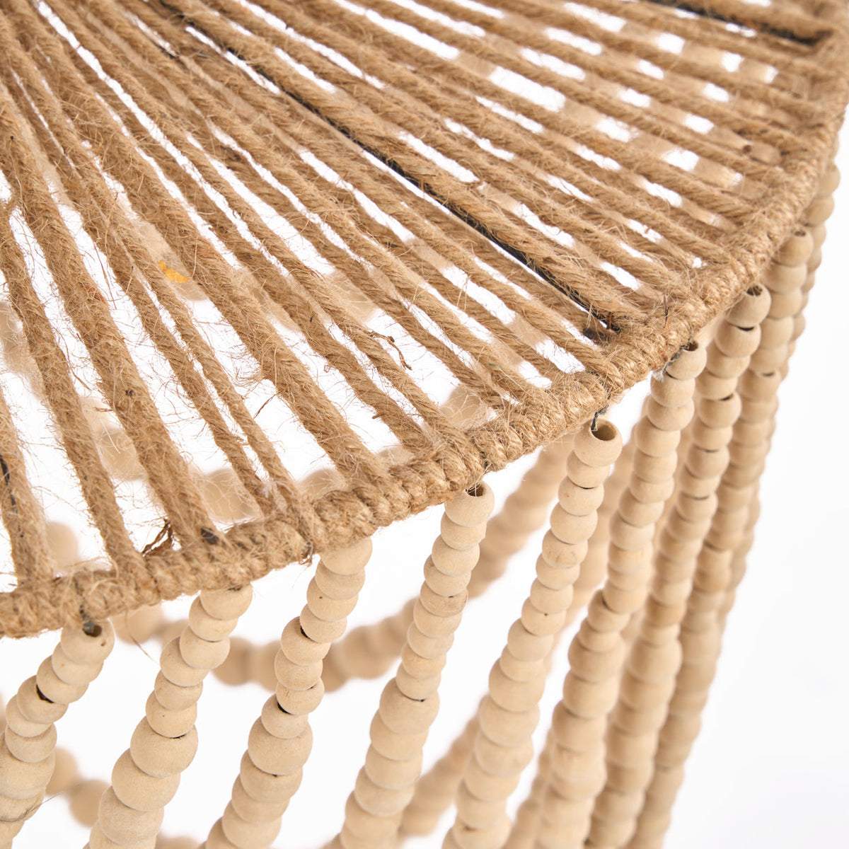 De Wooden Bead-kroonluchter - Naturel - L