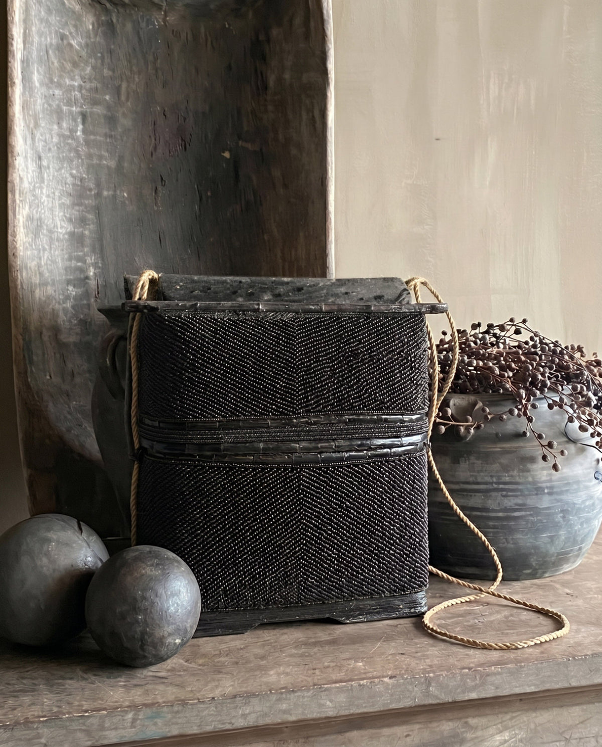 Boîte à trésors perlée - Noir
