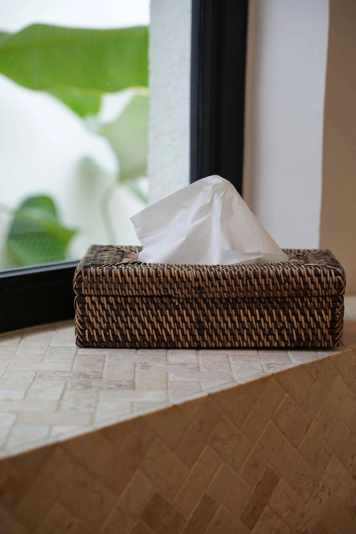 The Rattan Classic Tissue Box - Natural Brown