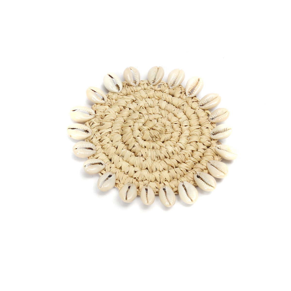 Dessous-de-verre coquillage en raphia - Naturel