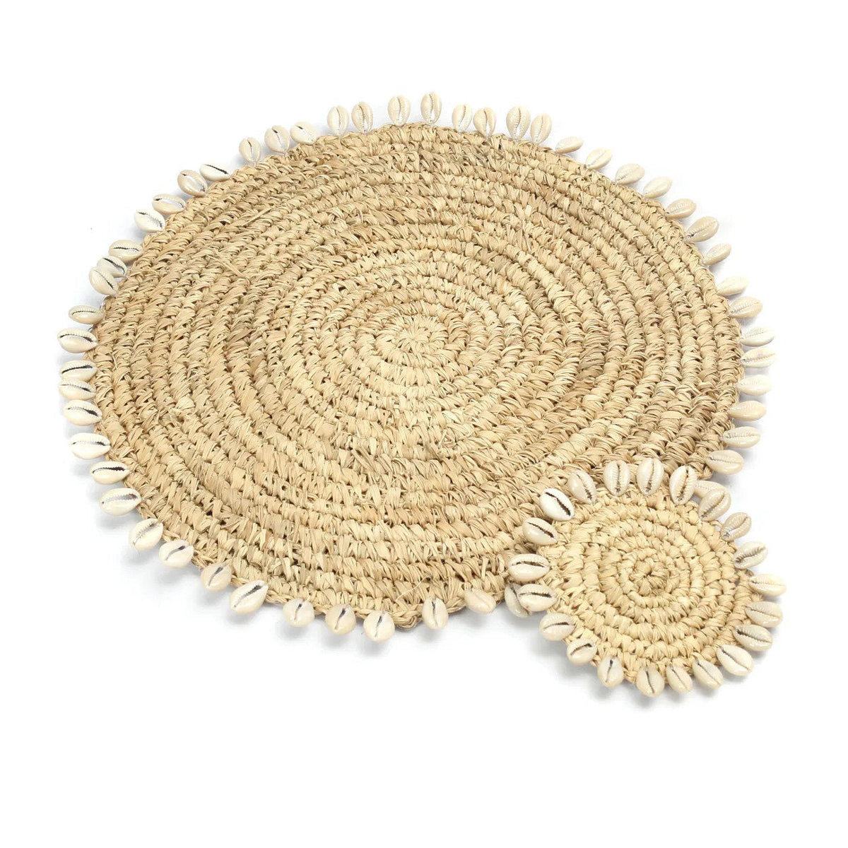 Dessous-de-verre coquillage en raphia - Naturel