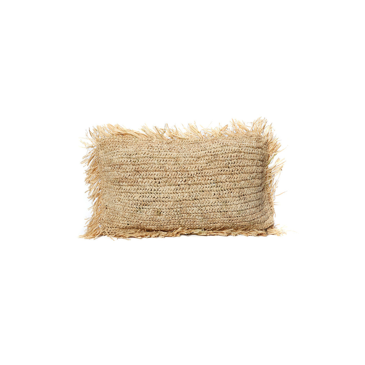 Der rechteckige Raffia-Kissenbezug - Natur - 30x50