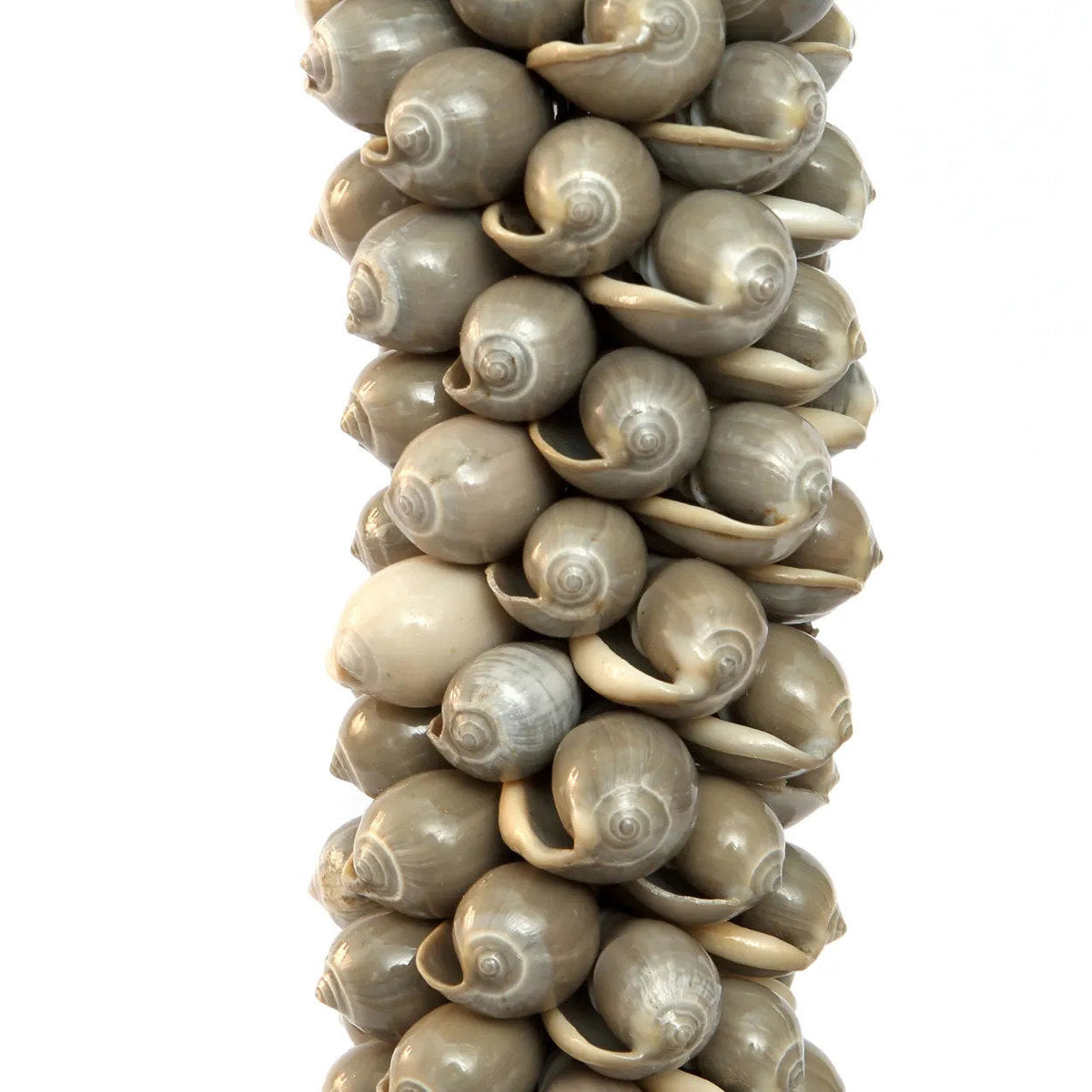 Coquillage et pompon en coton - Gris