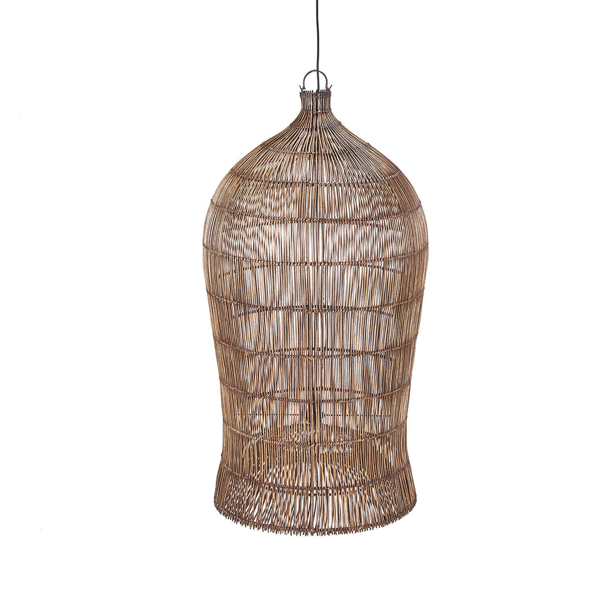 Die Pendelleuchte Woven Bell - Dunkelwalnuss - XL