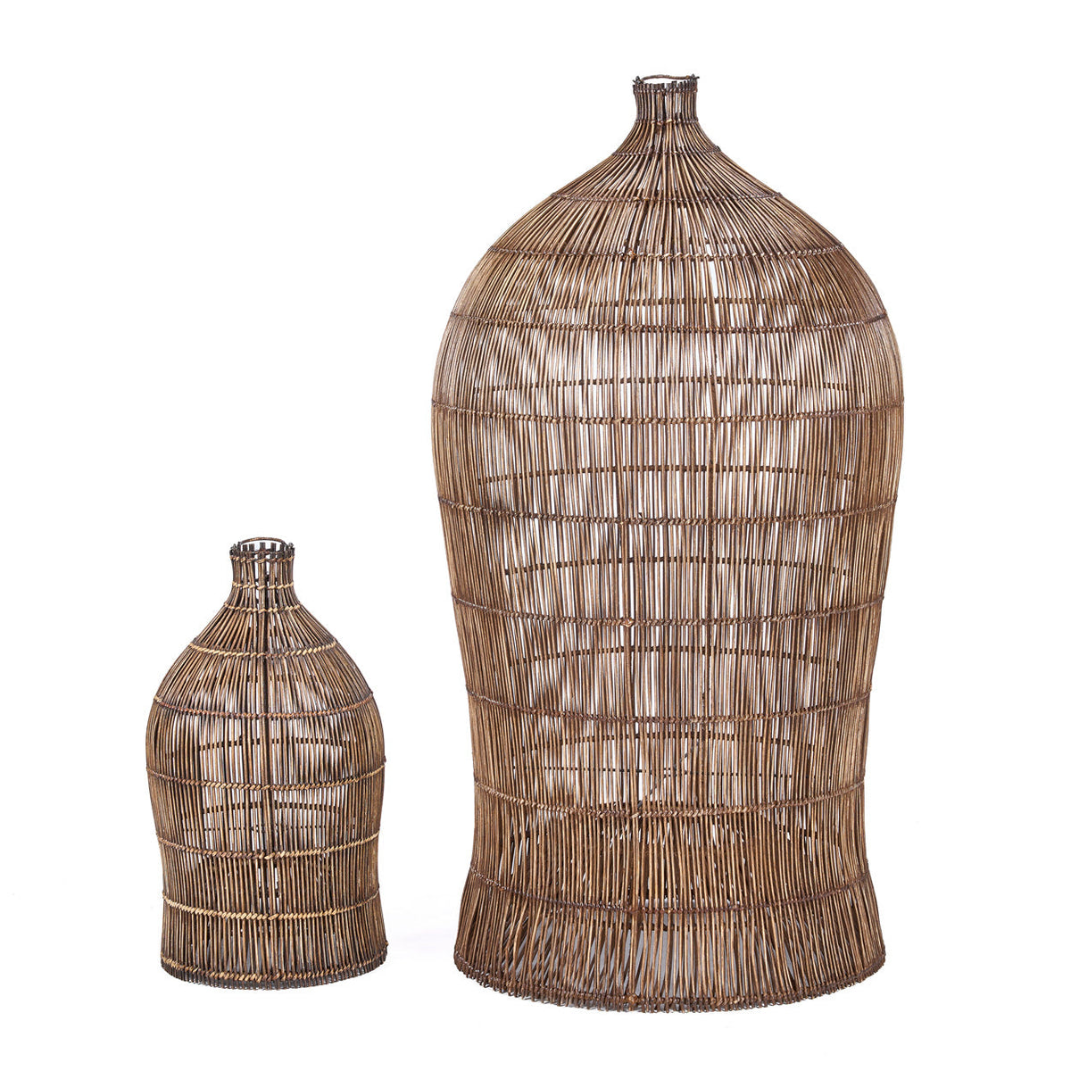 Die Pendelleuchte Woven Bell - Dunkelwalnuss - XL
